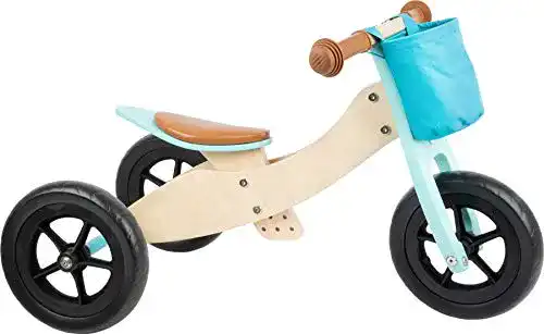 Laufdreirad Small Foot 11609 Laufrad-Trike Maxi 2 in 1 Türkis aus Holz