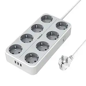 Steckdosenleiste mit USB TESSAN Steckdosenleiste, mit 8 Fach