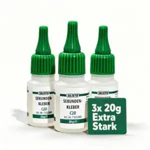 Sekundenkleber SILISTO 3x20g Dünnflüssig Extrem Stark Halt