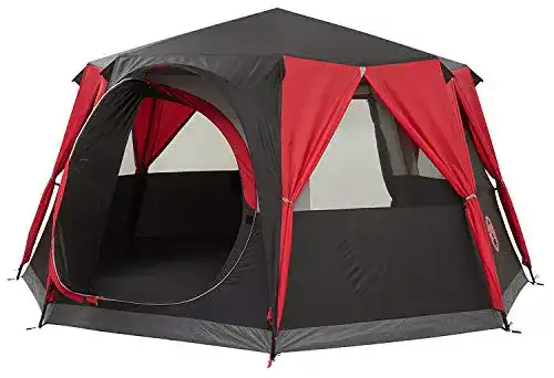 6-Personen-Zelt Coleman Zelt Octagon, rot-grau, 8 Personen