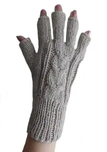 Alpaka-Handschuhe Alpacaandmore Fingerfreie Gestrickte Handschuhe