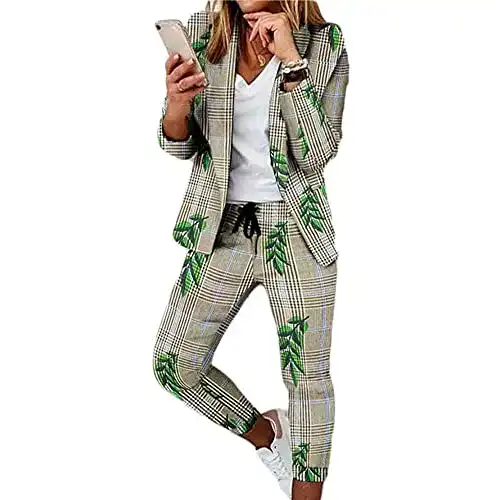 Hosenanzug Soulolo Elegant Business Anzug Set Blazer Zweiteilig