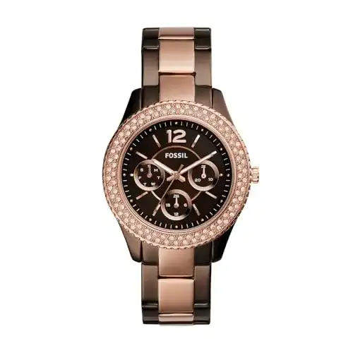 Fossil-Damenuhr Fossil Damen Analog Quarz Uhr mit Edelstahl
