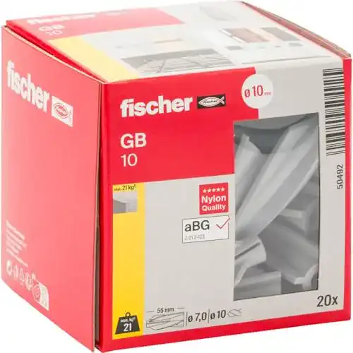 Porenbetondübel fischer Gasbetondübel GB10 – 20 Stück