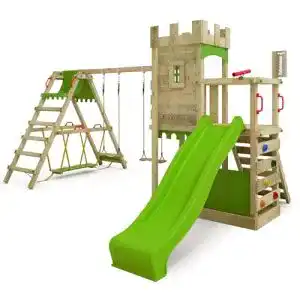 Spielturm Fatmoose Ritterburg BoldBaron mit Schaukel, SurfSwing