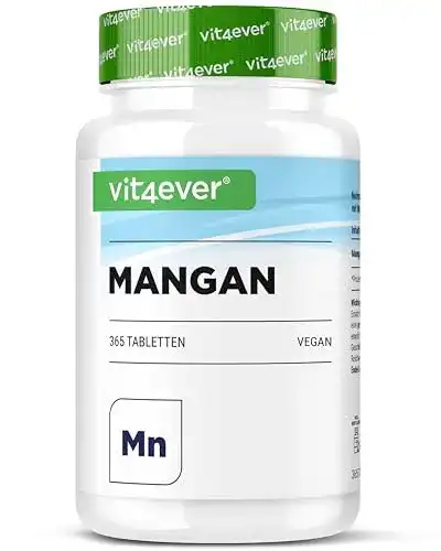 Mangan vit4ever 10 mg, 365 Tabletten für 1 Jahr, Laborgeprüft