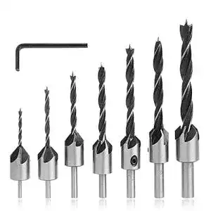 Holzbohrer mit Senker Mesee 7Stück HSS Senkbohrer Set, Kegelsenker