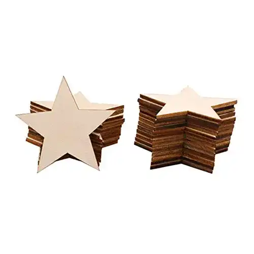Holzsterne Toyvian 25 Stücke Holz Stern Holzscheiben zum Basteln