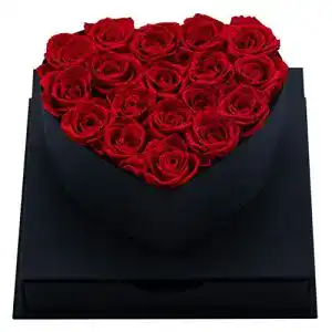Rosenbox MadameRose edle Herz Geschenkbox schwarz