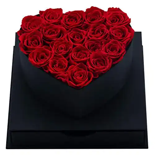 Rosenbox MadameRose edle Herz Geschenkbox schwarz