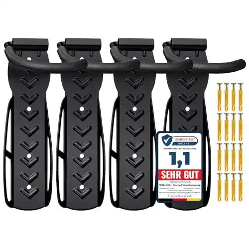 Fahrrad-Wandhalterung WELLGRO 4 x Wand Fahrradhalter