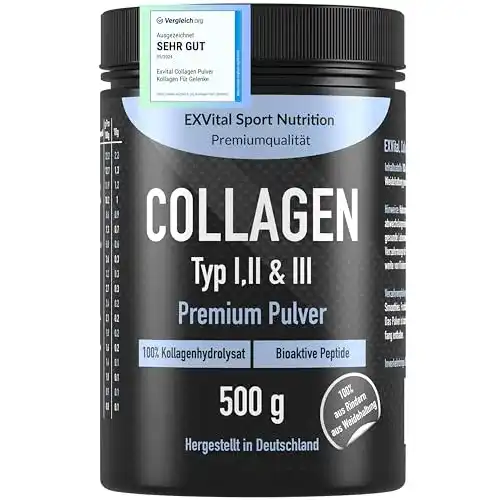 Kollagen für Gelenke EXVital Collagen Pulver 500 g, Bioaktiv