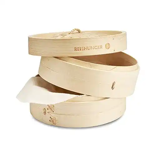 Bambusdämpfer Reishunger traditionell für 4 Personen, Ø 25 cm