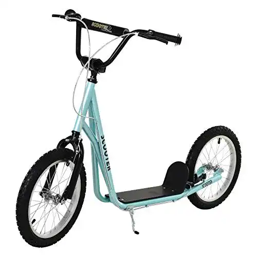 Kinderroller mit Luftreifen HOMCOM mit Luftreifen u. Handbremse