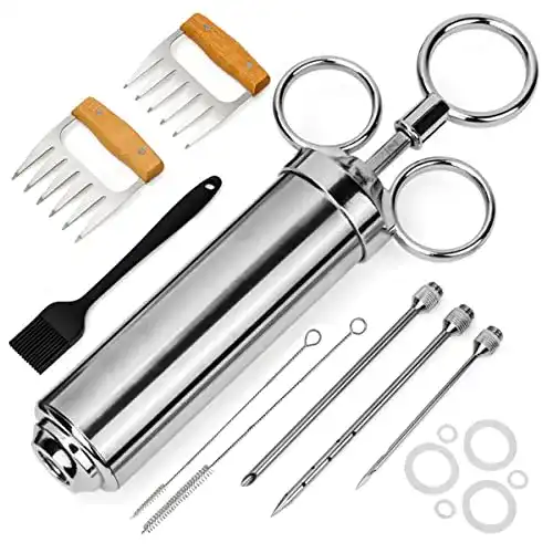 Bratenspritze ZITFRI Pulled Pork Set inkl. Fleischspritze, Edelstahl