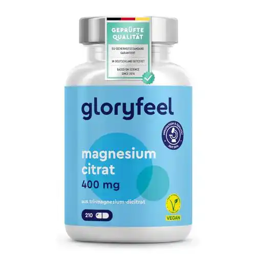 Magnesiumcitrat-Kapseln gloryfeel Magnesiumcitrat Hochdosiert