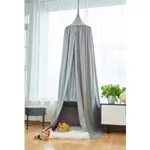 Baldachin WOLTU Kinderzimmer, Betthimmel Höhe 240 cm Grau