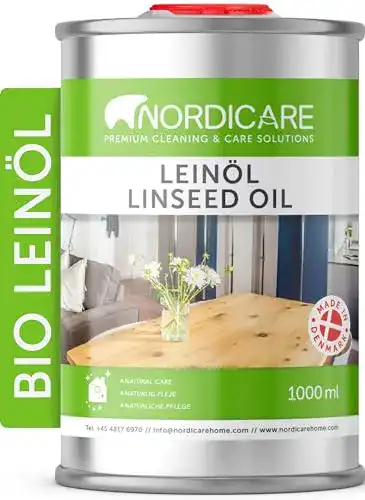 Leinölfirnis Nordicare [1L] Leinöl für Holz zum Holzschutz I Leinöl