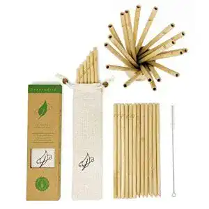 Bambus-Strohhalme Greenw0rld Premium Bamboohalme 12er Set