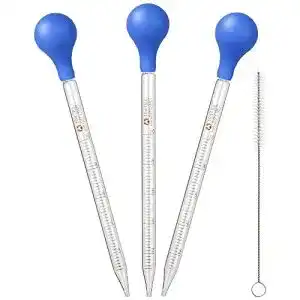 Glaspipette JaneYi 3 Stück 10ml mit Gummi Saugnapf mit Skala