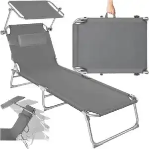 Aluminium-Sonnenliege TecTake 800772 mit Dach, klappbar