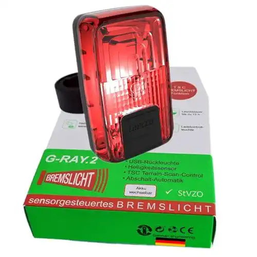 Fahrrad-Rücklicht mit Bremslicht Litecco G-RAY.2 USB Rücklicht