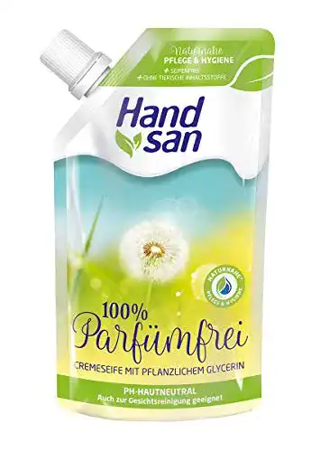 Flüssigseife Nachfüllpack Hand san 100 % Parfümfrei, 6 x 300 ml