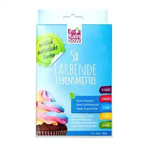 Lebensmittelfarbe Eat a Rainbow Natürliche 5 x 10g Farben Set
