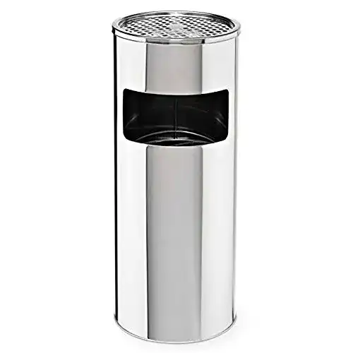 Standaschenbecher SVITA 30 Liter Edelstahl Silber Mülleimer