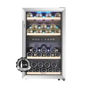 Weinkühlschrank 2 Zonen Kalamera, Edelstahloptik, 45 Flaschen
