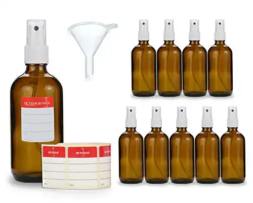 Sprühflasche Braunglas Octopus 10 x 100 ml Braunglasflaschen
