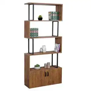 Bücherregal Mendler HWC-A27, Regal mit Tür 183x80cm
