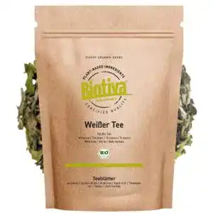 Weißer Tee Biotiva Pai Mu Tan Bio 100g, handgepflückt