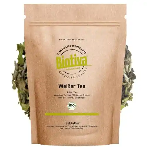 Weißer Tee Biotiva Pai Mu Tan Bio 100g, handgepflückt