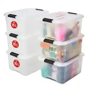 Plastikkisten Iris Ohyama, 4er-Set, Aufbewahrungsboxen, 15 L
