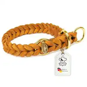 Hundehalsband CopcoPet – Fettlederhalsband geflochten