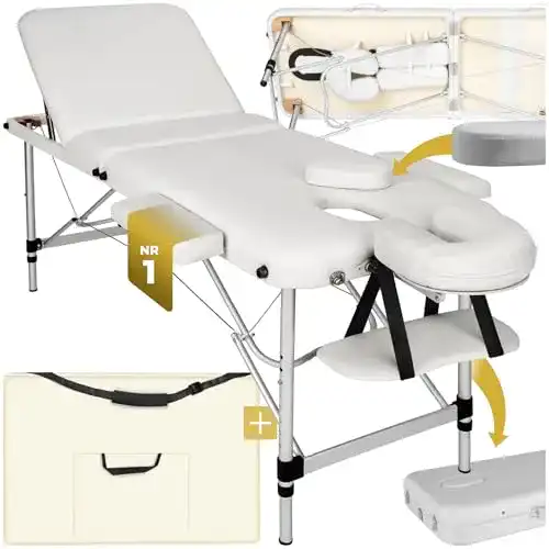 Kosmetikliege TecTake Mobile Aluminium Massageliege 3 Zonen