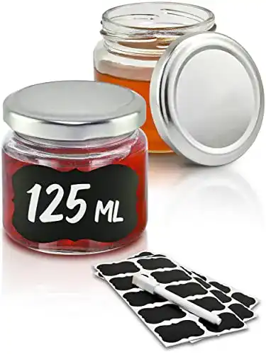 Schraubglas Praknu 25 Marmeladengläser 125 ml mit Deckel