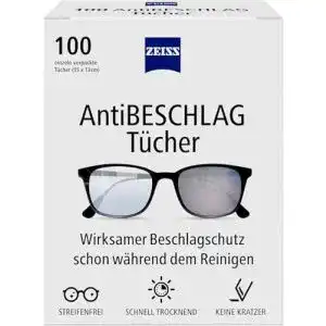Antibeschlag Zeiss Tücher 100 Stück jedes Tuch einzeln verpackt