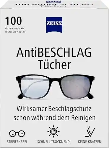 Die beste Antibeschlag Zeiss Tücher 100 Stück jedes Tuch einzeln verpackt 2026 Test Bestseller Antibeschlag Zeiss Tücher 100 Stück jedes Tuch einzeln verpackt