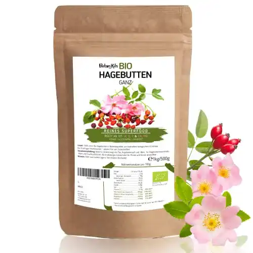 Hagebutten Pferd BotaniKils Hagebutten Bio ganz 1kg, Premium