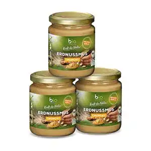 Erdnussmus biozentrale Crunchy 3 x 250 g Bio-Nussmus