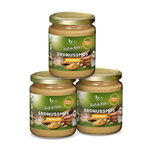 Erdnussmus biozentrale Crunchy 3 x 250 g Bio-Nussmus