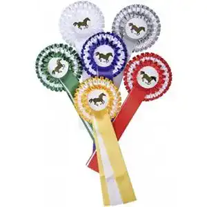 Turnierschleife HKM 6249 Dreifachrosette Siegerschleife 3-Fach