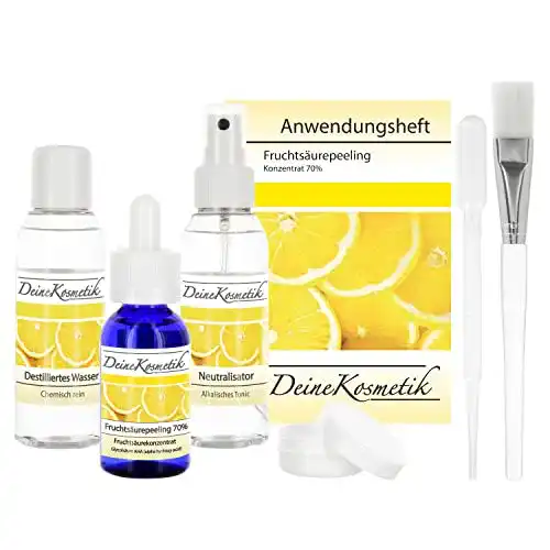 Fruchtsäurepeeling Deine Kosmetik 2,5-70%, 0,5 pH, Starter-Set
