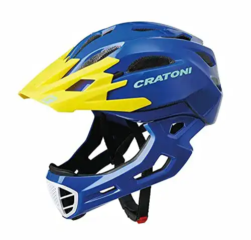 Fullface-Helm Cratoni Unisex Fahrradhelm, Azul/Amarillo, 58-61