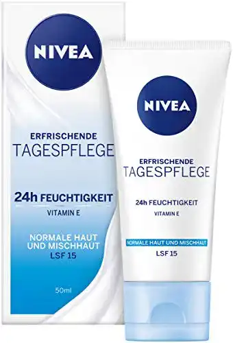 Tagescreme mit LSF NIVEA Tagespflege 24h Feuchtigkeit LSF 15