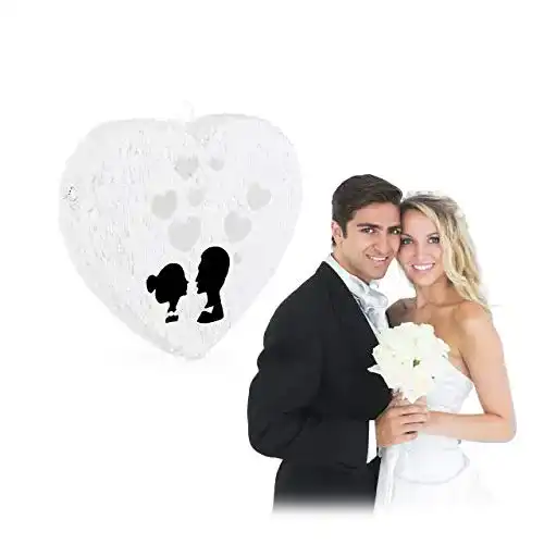 Pinata Relaxdays 10025186 Hochzeit, Herz zum Aufhängen