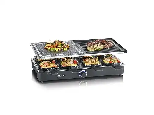 Raclette-Grill mit Steinplatte SEVERIN, Tischgrill für 8 Personen