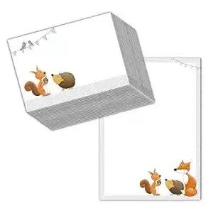 Briefpapier emufarm Briefblock WALDTIERE DIN A5 liniert 50 Blatt